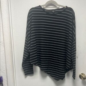 Massimo Black and Gray asymmetrical long sleeve top